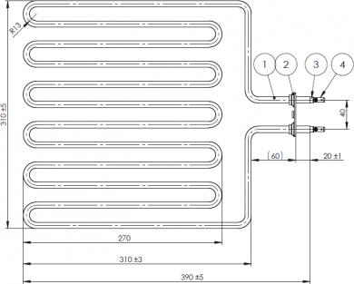 Selfa Heating element P-1916.1 2500W/230V GDGR-04442 P-1916.1 | Elektrika.lv