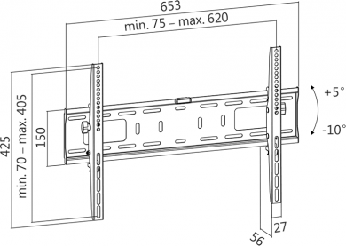 Logilink TV Wall mount 37"-70", 56mm BP0018 | Elektrika.lv