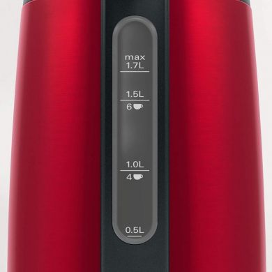 BOSCH Electric Kettle 2400 W, 1.7 L, 360&deg;, Stainless steel, Red TWK3P424 | Elektrika.lv
