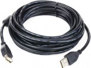 Cablexpert USB extension cable 2.0 A M/FM 1.8 m, black CCF-USB2-AMAF-6 | Elektrika.lv