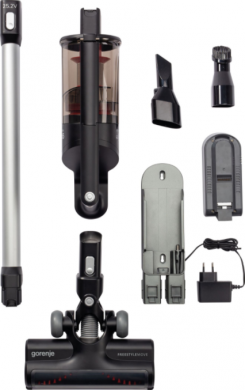 GORENJE Gorenje | Vacuum cleaner Handstick 2in1 | SVC252FMBK | Cordless operating | Handstick and Handheld | 35 W | 25.2 V | Operating time (max) 45 min | Black | Warranty 24 month(s) | Battery warranty 12 month(s) SVC252FMBK
