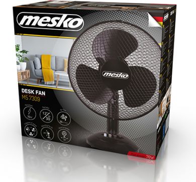 MESKO MS 7309 ventilators, 3 ātrumi, 40 W, Diametrs 30 cm, Melns MS 7309 | Elektrika.lv