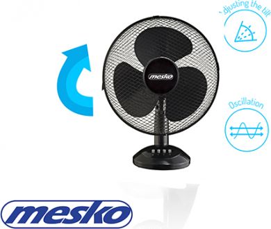 MESKO Fan MS 7310, 3 speeds, 45 W, ø 40 cm, black MS 7310 | Elektrika.lv