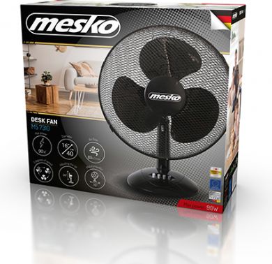 MESKO Fan MS 7310, 3 speeds, 45 W, ø 40 cm, black MS 7310 | Elektrika.lv