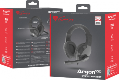 Genesis GENESIS ARGON 100 Gaming Headset, On-Ear, Wired, Microphone, Black | Genesis | ARGON 100 | Wired | On-Ear NSG-1434