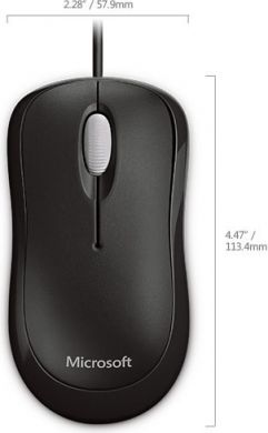 Microsoft Datorpele Basic Optical Mouse for Business 1.83 m, melna, USB 4YH-00007 | Elektrika.lv
