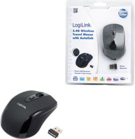 Logilink Computer mouse Mini, Wireless, USB, AAA, Black ID0031 | Elektrika.lv
