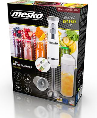 MESKO Mesko Blender MS 4624 Hand Blender, 1000 W, Number of speeds Variable, Turbo mode, White MS 4624 | Elektrika.lv