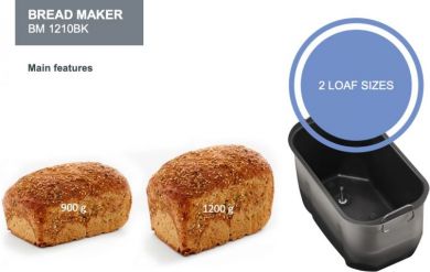 GORENJE Gorenje | Bread maker | BM1210BK | Power 800 W | Number of programs 12 | Display LCD | Black BM1210BK