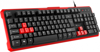 Genesis RHOD 110 ENG Spēļu klaviatūra ar vadu, USB 2.0, Melna/Sarkana NKG-0939 | Elektrika.lv