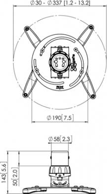 Vogels Vogels | Projector Ceiling mount | Turn, Tilt | Maximum weight (capacity) 15 kg | White PPC1500 WHITE