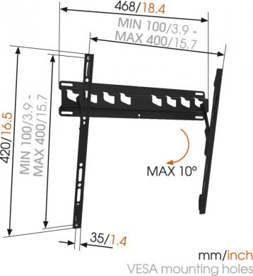 Vogels TV Wall mount MA3010-A1, 32-55" Max. 40kg, Black MA3010-A1 TILT | Elektrika.lv