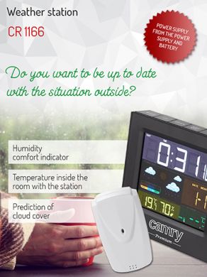 Camry Weather station, black CR 1166 | Elektrika.lv