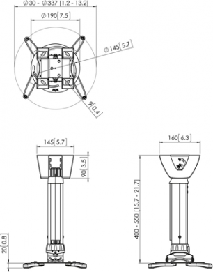 Vogels Vogels | Projector Ceiling mount | PPC1540W | Maximum weight (capacity) 15 kg | White PPC1540W
