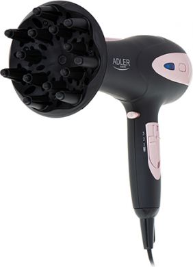 ADLER Adler | Hair Dryer | AD 2248b ION | 2200 W | Number of temperature settings 3 | Ionic function | Diffuser nozzle | Black/Pink AD 2248B