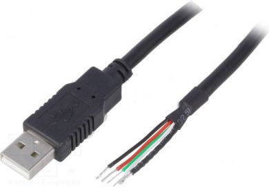 No Brand Wire USB 2.0 with plug USB-A, 0.5m black CAB-USB-A0.5-BK | Elektrika.lv