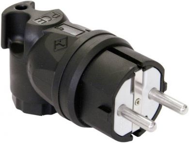 PCE Rubber plug 16A 250V IP44 black, angle 90° 05811-s | Elektrika.lv