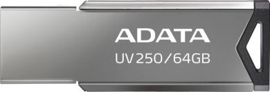 Adata USB Flash UV250 64 GB, USB 2.0, Pelēks AUV250-64G-RBK | Elektrika.lv
