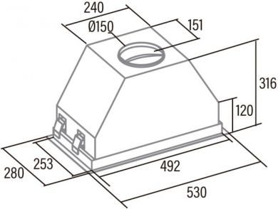 CATA CATA | Hood | GCX 53 SD | Canopy | Energy efficiency class A | Width 53 cm | 750 m&sup3;/h | Touch Control | LED | Stainless steel/Gray glass 02030308