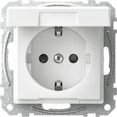 Schneider Electric Single socket-outlet, with lid, earthed, screw, white, Exxact WDE002277 | Elektrika.lv