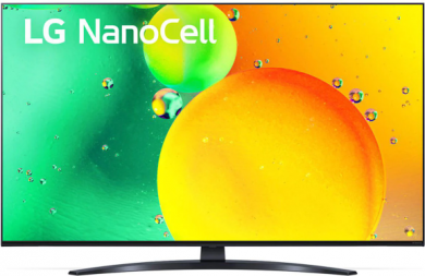 LG TV set 43" (108 cm), Smart TV, WebOS, ThinQ AI, 4K UHD (2160p) HDR NanoCell, 3840x2160, Wi-Fi, black 43NANO763QA | Elektrika.lv