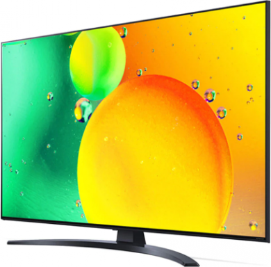 LG Televizors 43" (108 cm), Smart TV, WebOS, ThinQ AI, 4K UHD (2160p) HDR NanoCell, 3840x2160, Wi-Fi, melns 43NANO763QA | Elektrika.lv