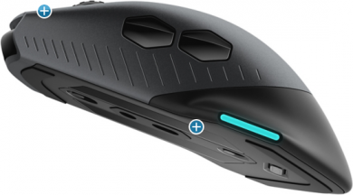 Dell Alienware AW610M Wireless/wired gaming computer mouse, USB Type A, Dark Grey 545-BBCI | Elektrika.lv