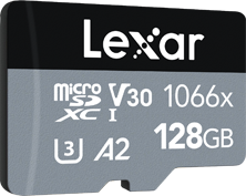 Lexar Atmiņas karte Professional 1066x UHS-I MicroSDXC, 128 GB, Class 10, 120 MB/s, 160 MB/s, Melna/Pelēka LMS1066128G-BNANG | Elektrika.lv