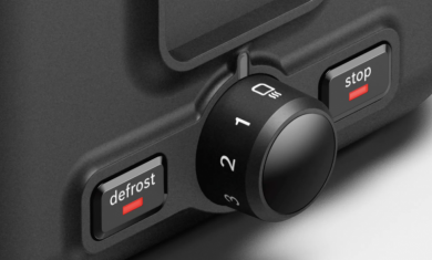 BOSCH Bosch DesignLine Toaster TAT3P423 Power 970 W, Number of slots 2, Housing material Stainless steel, Black TAT3P423 | Elektrika.lv