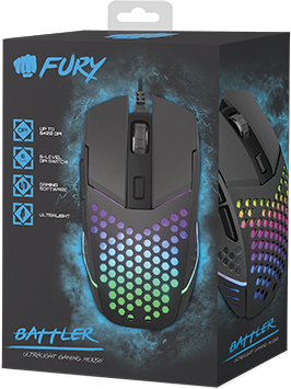 Fury Gaming computer mouse Battler, With wire, Black NFU-1654 | Elektrika.lv