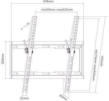SUNNE Sunne Wall mount, 32-55-ET, 32-55 ", Tilt, Maximum weight (capacity) 35 kg, Black 32-55-ET | Elektrika.lv