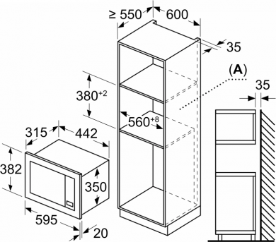 BOSCH Bosch | Microwave Oven | BFL623MS3 | Built-in | 20 L | 800 W | Stainless steel BFL623MS3