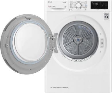 LG Dryer machine 8kg, LED, depth 69cm, Wi-Fi, white RH80V3AV6N | Elektrika.lv