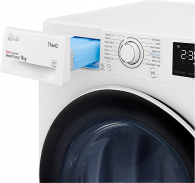 LG Dryer machine 8kg, LED, depth 69cm, Wi-Fi, white RH80V3AV6N | Elektrika.lv
