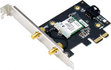 Asus Bezvadu tīkla adapteris Asus PCE-AX1800 WiFi AX Dual-Band Bluetooth 5.2 PCIe 802.11ax, 574+1201 Mbit/s, MU-MiMO 90IG07A0-MO0B00 | Elektrika.lv