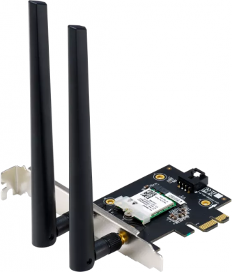 Asus Bezvadu tīkla adapteris Asus PCE-AX1800 WiFi AX Dual-Band Bluetooth 5.2 PCIe 802.11ax, 574+1201 Mbit/s, MU-MiMO 90IG07A0-MO0B00 | Elektrika.lv