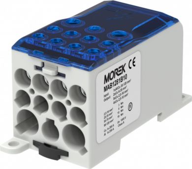 Morek OJL280A клемма, синяя, ввод 1xAl/Cu120 вывод 2x35/5x16/ 4x10mm² MAB1281B10 | Elektrika.lv