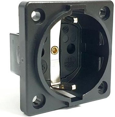 PCE Panel socket Schuko 250V 3x16A (2P+E) black 10584-0ssc | Elektrika.lv