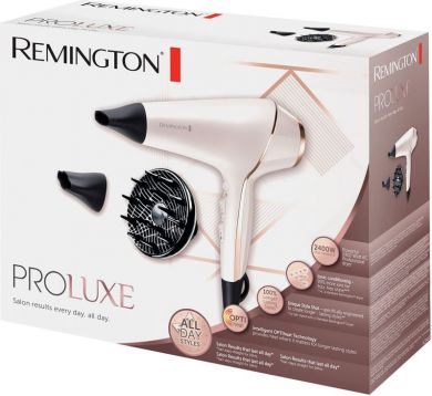 Remington Remington | Hair dryer | ProLuxe AC9140 | 2400 W | Number of temperature settings 3 | Ionic function | Diffuser nozzle | White/Gold/Black AC9140