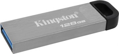 Kingston USB Flash Drive DataTraveler Kyson 128 GB, USB 3.2 Gen 1, Silver DTKN/128GB | Elektrika.lv