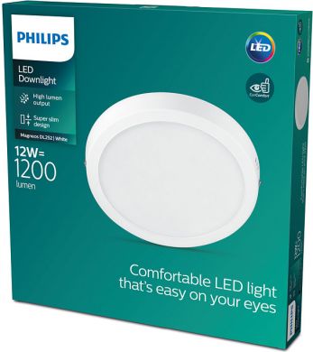 Philips LED luminaire Magneos SF DL252 RD 210 12W 27K WH 06 ND 1200Lm  IP20  Ø210x28mm, white 929002661031 PL1 | Elektrika.lv