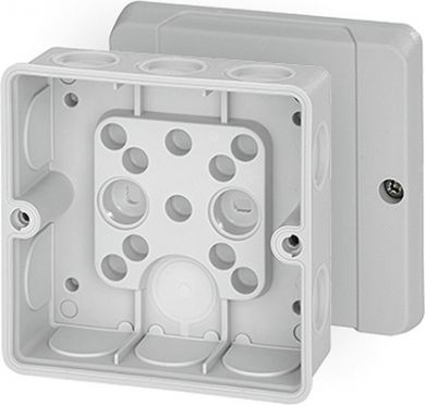 Hensel Распределительная коробка с крышкой DE 9340 Z 98x98x55 mm IP55 серая без галогенов без клемм 6000271 | Elektrika.lv