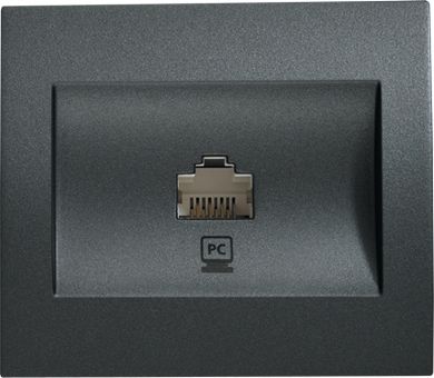 Panasonic Накладка на компьютерную розетку RJ45, черная, thea blu WBTR04045BL | Elektrika.lv