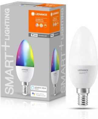 LEDVANCE SMART+ WiFi Spuldze Classic B40 RGBW E14 FR Daudzkrāsaina gaisma 4058075485570 | Elektrika.lv