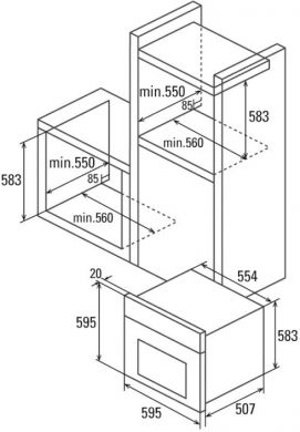CATA CATA | Oven | MD 6106 X | 60 L | Multifunctional | AquaSmart | Touch control | Height 59.5 cm | Width 59.5 cm | Stainless steel 07033303