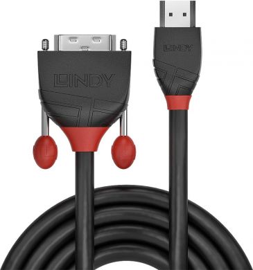 Lindy HDMI-DVI-D kabelis, 1m, Black line 36271 | Elektrika.lv