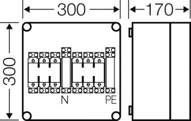 Hensel Mi 4250 HRC fuse box 2xNH00, 3P, 125A+PE+N, IP65 2000155 | Elektrika.lv