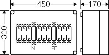 Hensel Mi 4350 HRC fuse box 3xNH00, 3P, 125A+PE+N, IP65 2000156 | Elektrika.lv