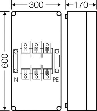 Hensel Mi 4451 HRC fuse box 1xNH1, 3P, 250A+PE+N, IP65 2000158 | Elektrika.lv