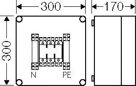 Hensel Mi 4205 HRC fuse box 1xNH00, 3P, 125A+PE+N, IP65 2000159 | Elektrika.lv